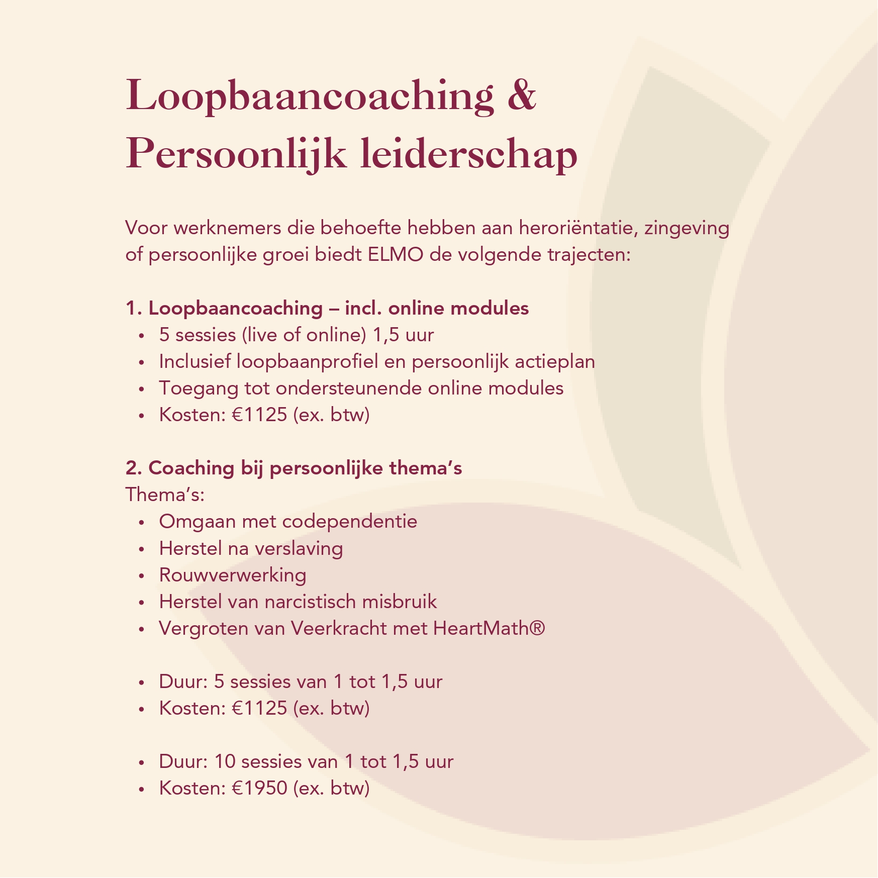 4. ELMO - Flyer Loopbaancoaching en persoonlijk leiderschap